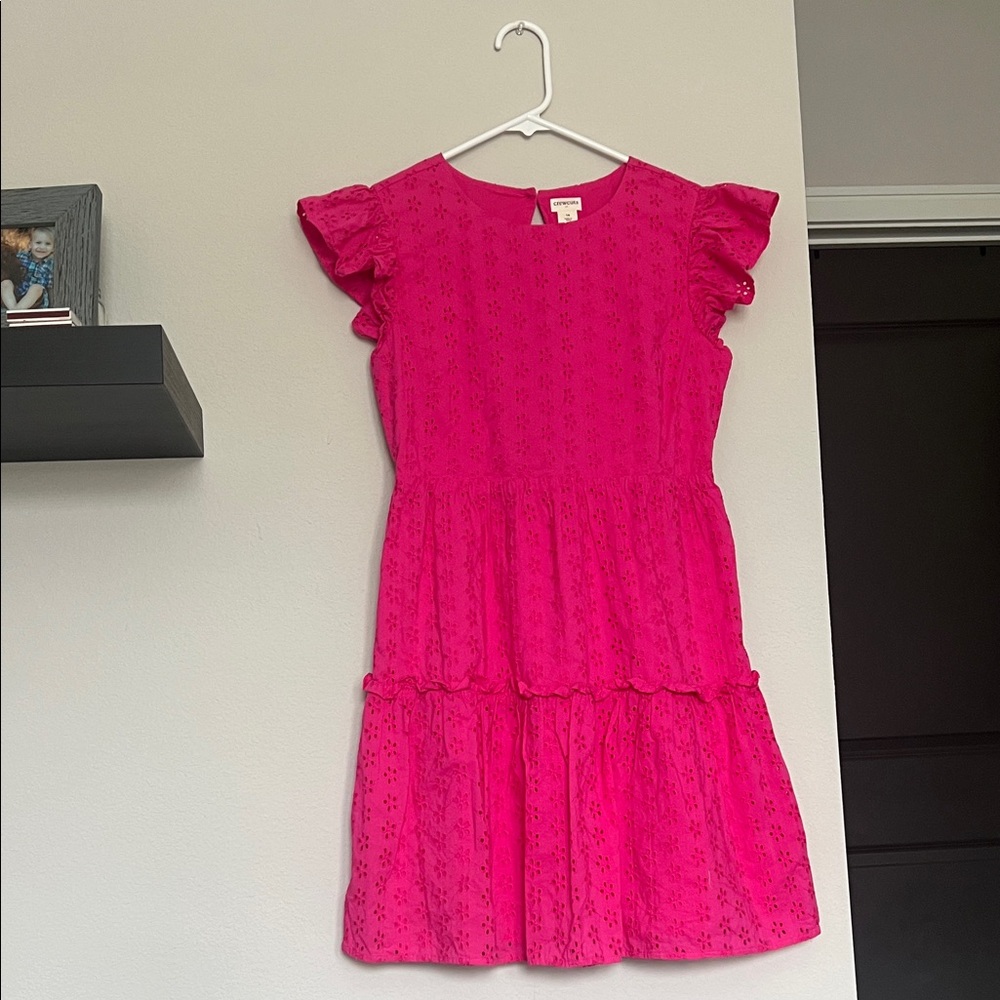 Crewcuts Fuchsia Ruffle Sleeve Dress